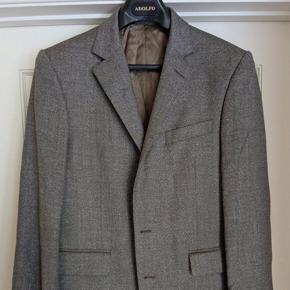 LNWOT Recent Chester Barrie Brown Tan Wool/Silk/Linen Blend Sport Coat US42R - Picture 1 of 10